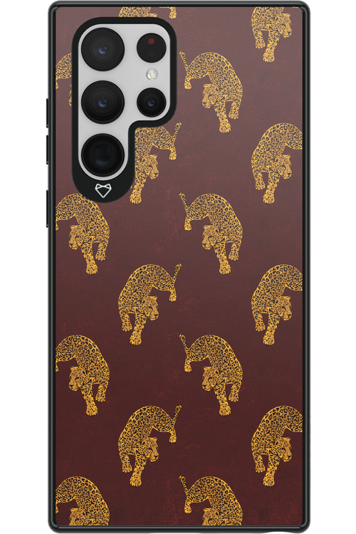 Burgundy Leopard Pattern - Samsung Galaxy S22 Ultra