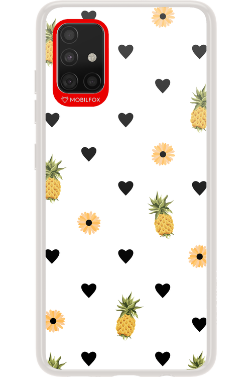 Ananas Heart White - Samsung Galaxy A51