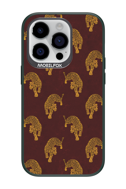 Burgundy Leopard Pattern - Apple iPhone 14 Pro