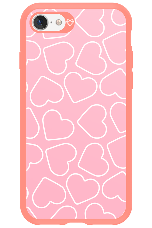 Line Heart Pink - Apple iPhone 7