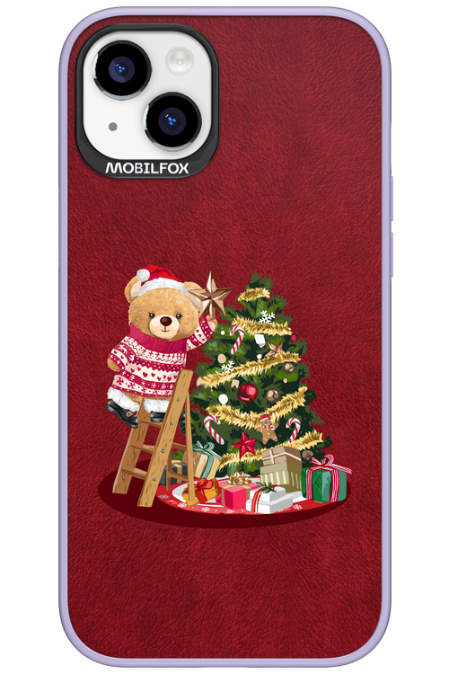 Christmas Bear (Burgundy) - Apple iPhone 15 Plus