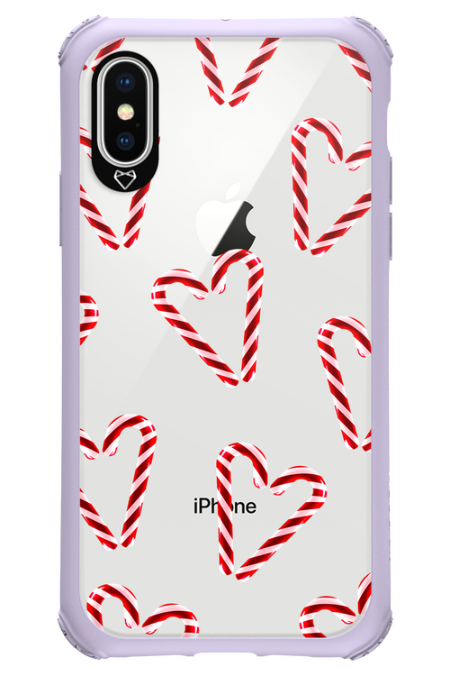 Candy Cane Hearts - Apple iPhone X