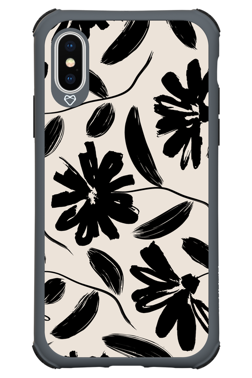Monochrome Flowerss - Apple iPhone XS