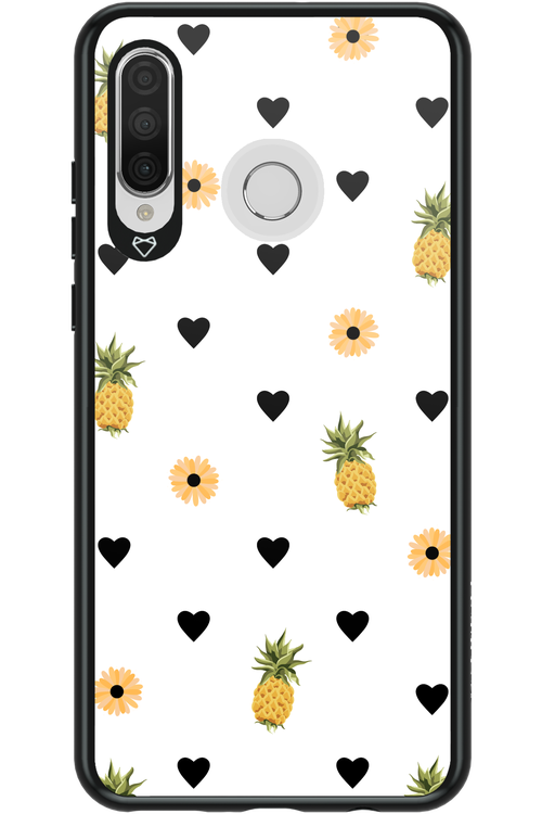 Ananas Heart White - Huawei P30 Lite