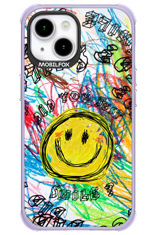 Crayon Smiley Colorful - Apple iPhone 15