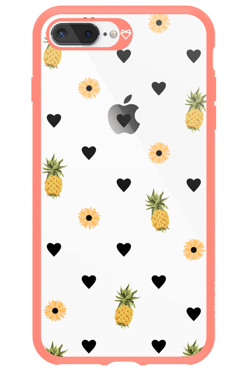 Ananas Heart Transparent - Apple iPhone 8 Plus