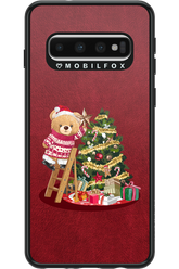 Christmas Bear (Burgundy) - Samsung Galaxy S10