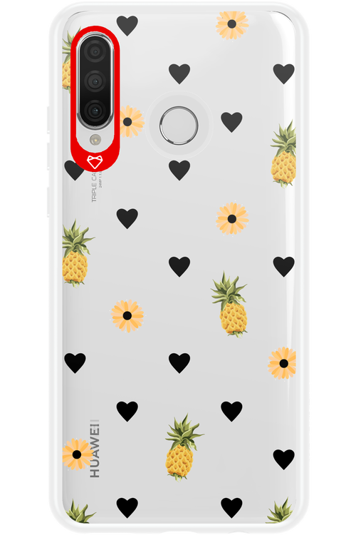 Ananas Heart Transparent - Huawei P30 Lite