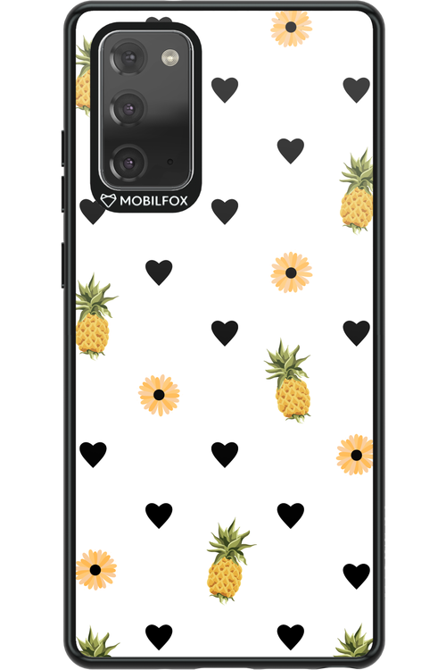 Ananas Heart White - Samsung Galaxy Note 20