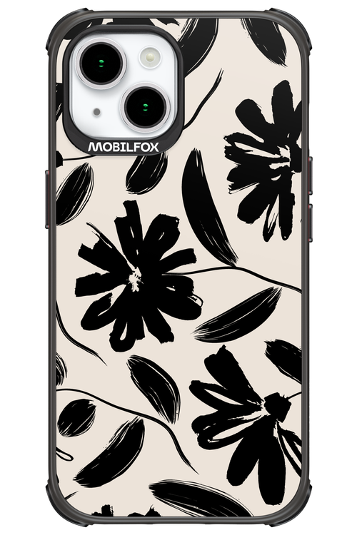 Monochrome Flowerss - Apple iPhone 15