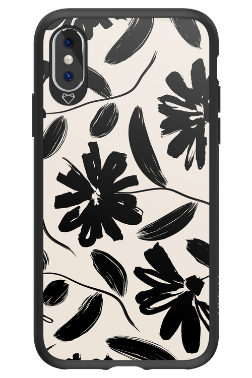 Monochrome Flowerss - Apple iPhone X