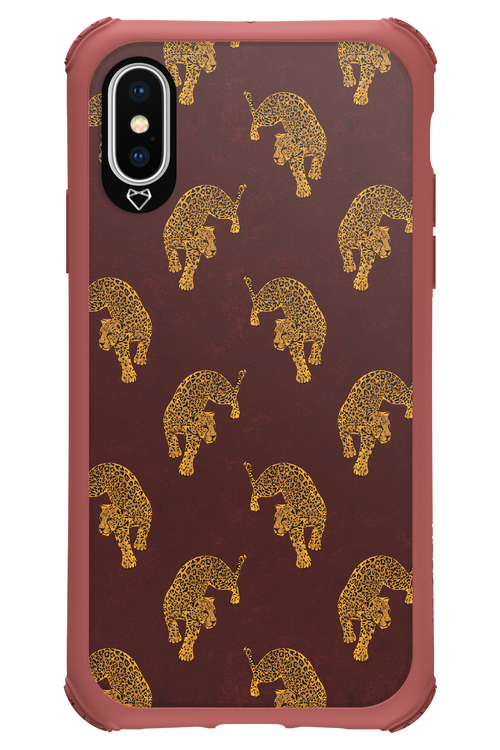 Burgundy Leopard Pattern - Apple iPhone XS