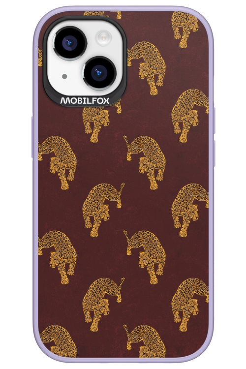 Burgundy Leopard Pattern - Apple iPhone 15