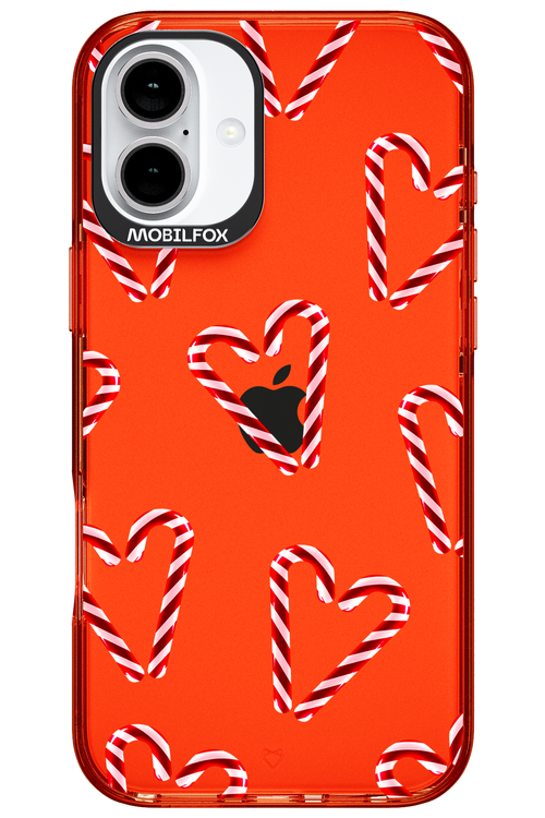 Candy Cane Hearts - Apple iPhone 16 Plus