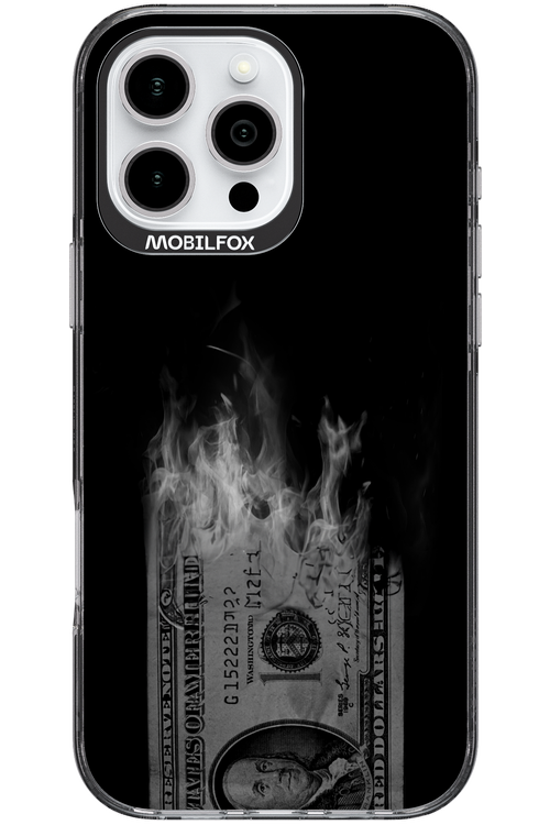 Money Burn B&W - Apple iPhone 16 Pro Max