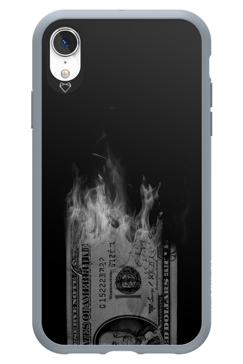 Money Burn B&W - Apple iPhone XR