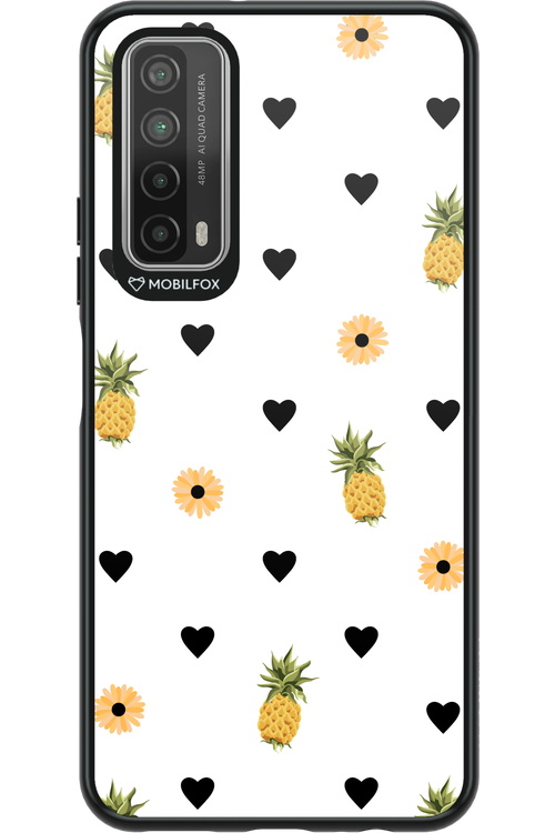 Ananas Heart White - Huawei P Smart 2021