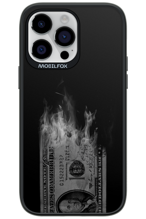 Money Burn B&W - Apple iPhone 14 Pro Max