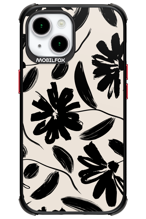Monochrome Flowerss - Apple iPhone 15
