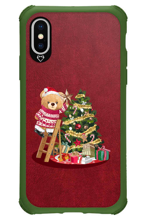 Christmas Bear (Burgundy) - Apple iPhone XS