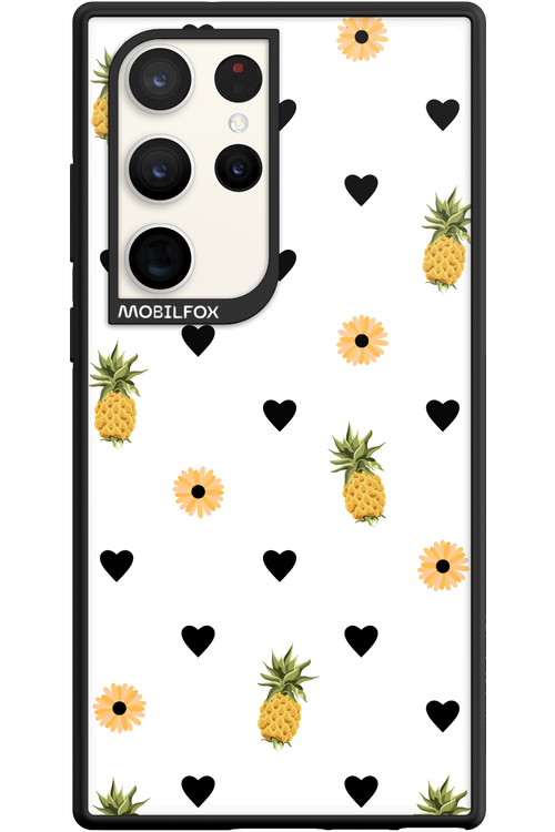 Ananas Heart White - Samsung Galaxy S23 Ultra