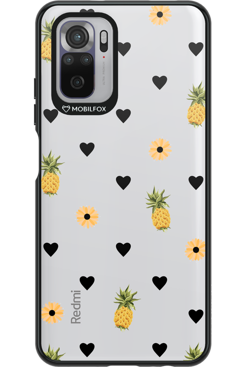Ananas Heart Transparent - Xiaomi Redmi Note 10