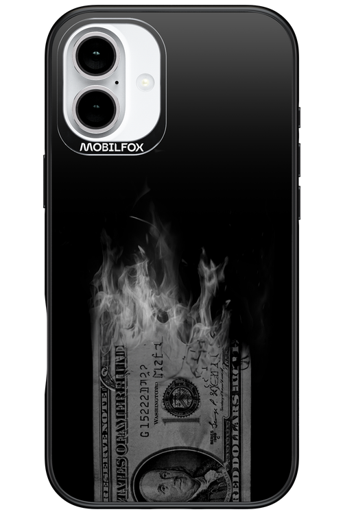 Money Burn B&W - Apple iPhone 16 Plus