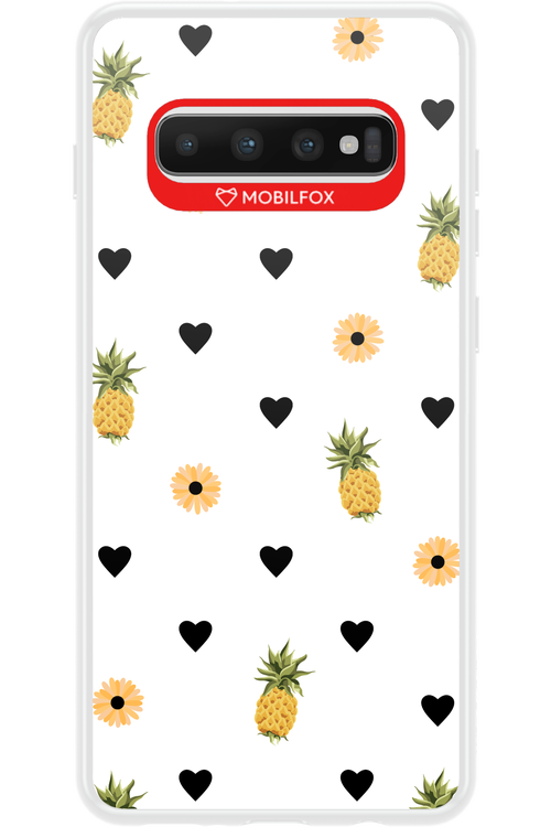 Ananas Heart White - Samsung Galaxy S10+