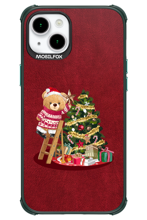 Christmas Bear (Burgundy) - Apple iPhone 15 Plus
