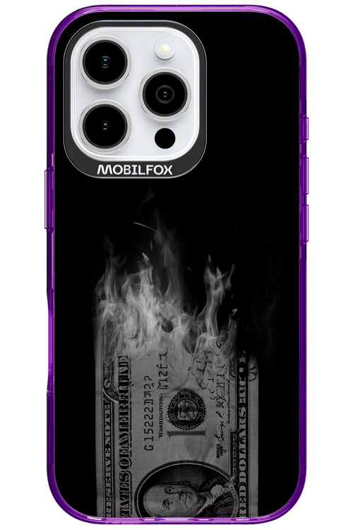 Money Burn B&W - Apple iPhone 16 Pro