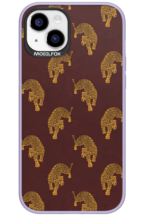 Burgundy Leopard Pattern - Apple iPhone 15 Plus