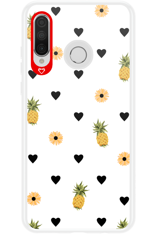 Ananas Heart White - Huawei P30 Lite