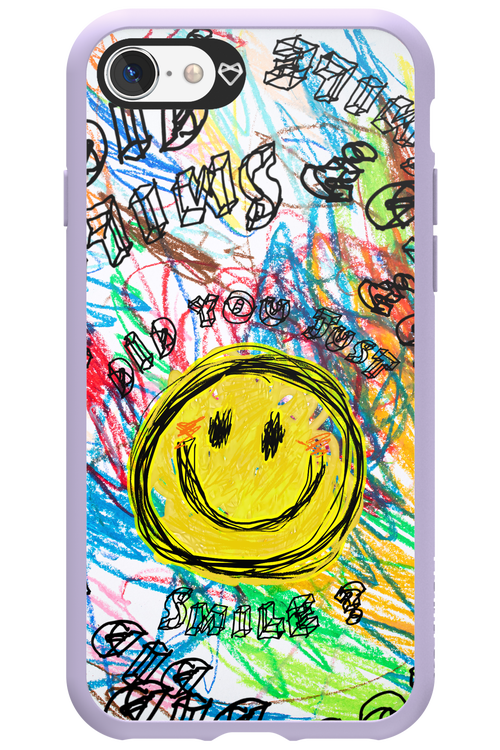 Crayon Smiley Colorful - Apple iPhone 8