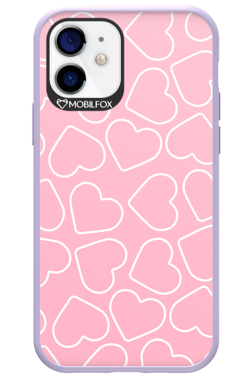 Line Heart Pink - Apple iPhone 12