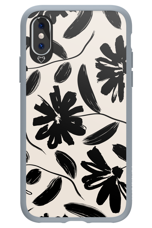 Monochrome Flowerss - Apple iPhone X