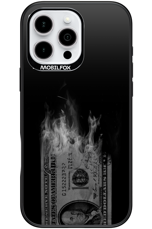 Money Burn B&W - Apple iPhone 16 Pro Max