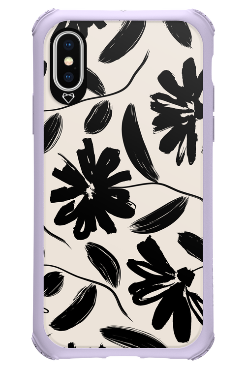 Monochrome Flowerss - Apple iPhone XS