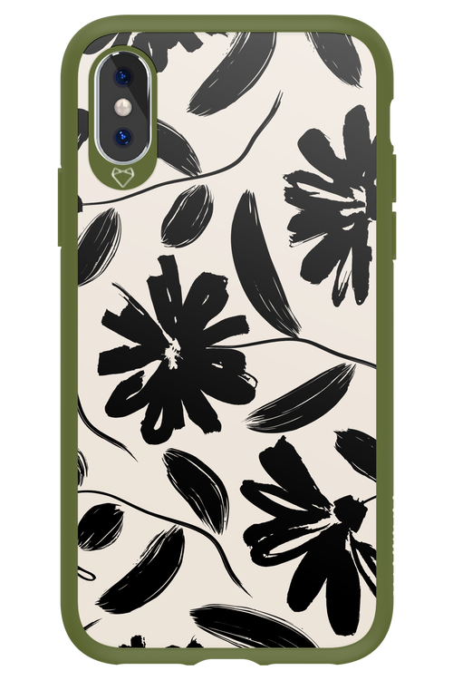 Monochrome Flowerss - Apple iPhone XS