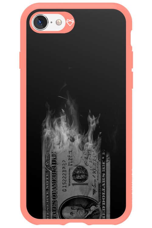 Money Burn B&W - Apple iPhone 8