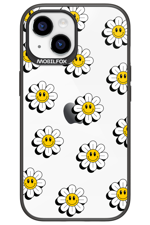 Smiley Flowers Transparent - Apple iPhone 15