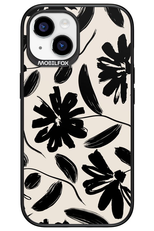 Monochrome Flowerss - Apple iPhone 15