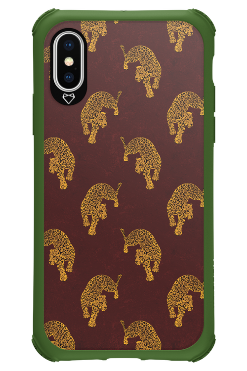 Burgundy Leopard Pattern - Apple iPhone X