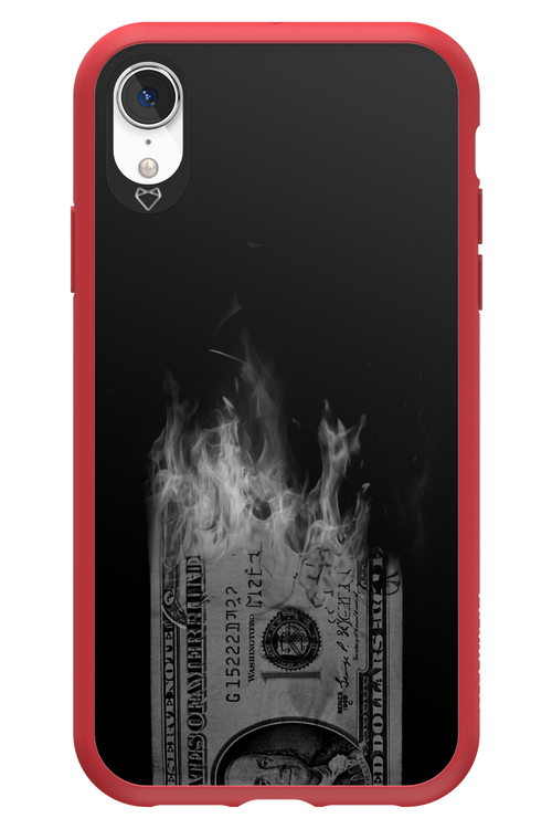 Money Burn B&W - Apple iPhone XR