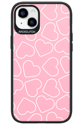 Line Heart Pink - Apple iPhone 14 Plus