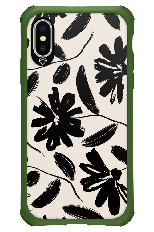 Monochrome Flowerss - Apple iPhone XS