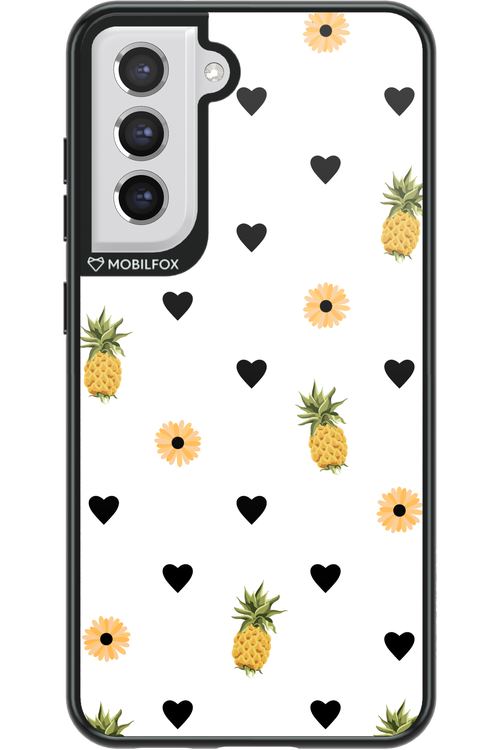 Ananas Heart White - Samsung Galaxy S21 FE