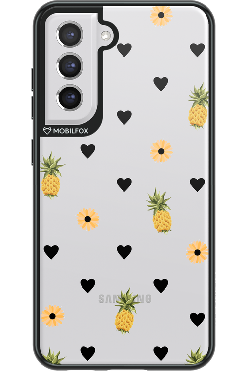 Ananas Heart Transparent - Samsung Galaxy S21 FE